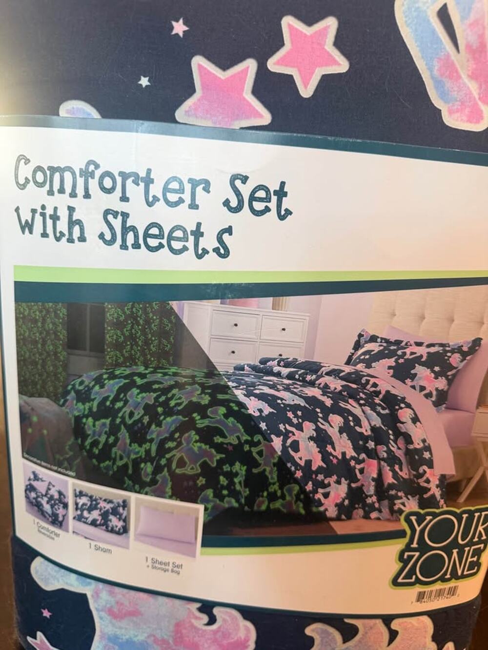 Your Zone Twin Glow-in-the-Dark Comforter & Sheet Set – 5 Piece